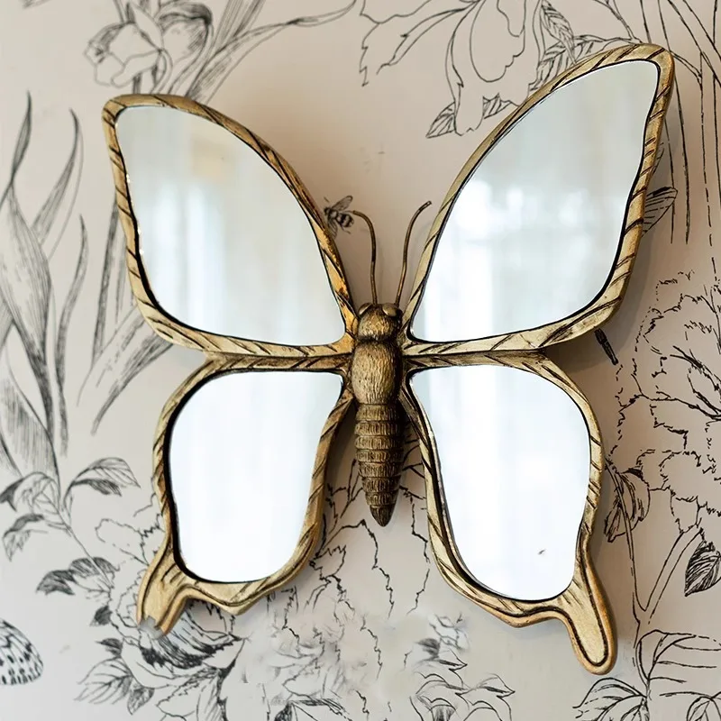 Light Luxury Retro Style Swallow Wall Carving Living Room Wall Decoration Resin Decorative Mirror Home Decoration Unique Gifts