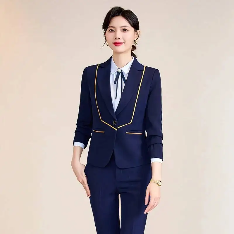 Ladies Office Work Wear Suits Formal Pantsuits for Women Professional Blazers Autumn Winter Career Interview Outfits Set