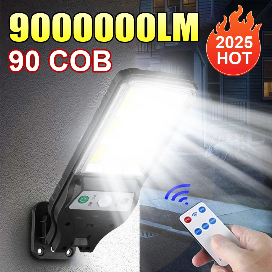 9000000LM Outdoor Solar Lamp Wall Light with Motion Sensor Solar Energy Garden Street Lights Waterproof Outdoor Solar Lights