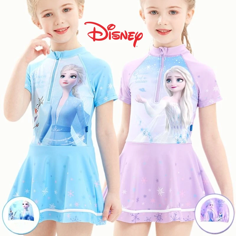 Anime Disney series Frozen Elsa for kids and girls new cute creative cartoon pattern quick-drying breathable one-piece swimsuit