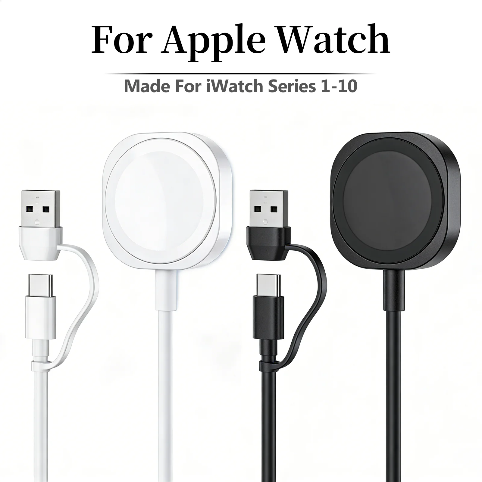 USB Type C Magnetic Wireless Charger For Apple Watch Series 10 9 8 7 6 5 4 3 2 Ultra Edition Portable iWatch Fast Charging Cable