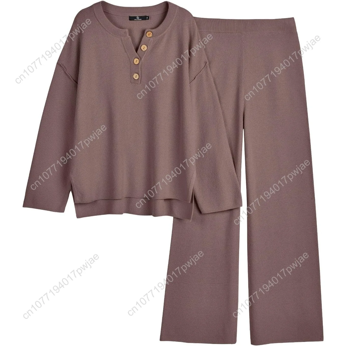 LILLUSORY Women's 2 Piece Lounge Sets Oversized Slouchy Matching Cozy Knit Sets