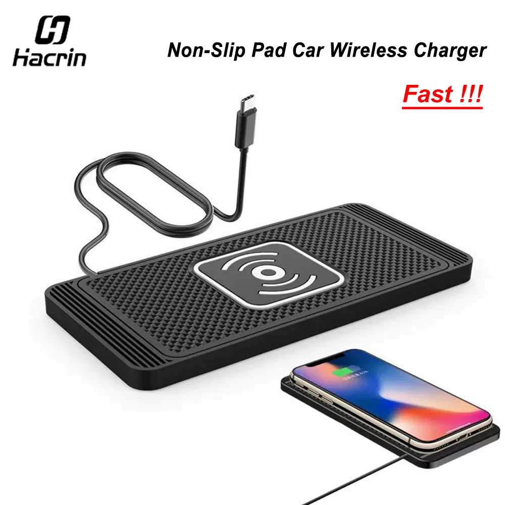 Car Wireless Charger Silicone Non Slip Pad for iPhone 17 16 15 14 Samsung Car Wireless Phone Chargers Fast Charging Station
