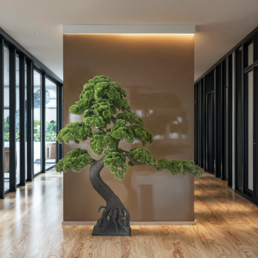 Cedar Tree Bonsai Pine Large Outdoor/Indoor Artificial Tree OEM & ODM Made From Plastic