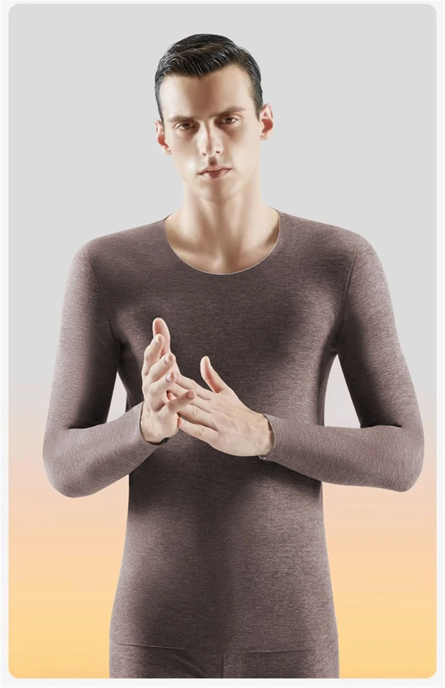 Silk Velvet Thermal Underwear Suit Men's Plus Velvet Heating Line Clothing Line Pants Wool Autumn Clothes Autumn Pants Winter