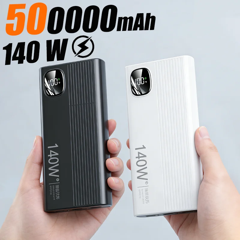 500000mAh 140W Power Bank High Capacity Super Fast Charging Portable Battery Charger for iPhone 12-17 Samsung Xiaomi Huawei 2026