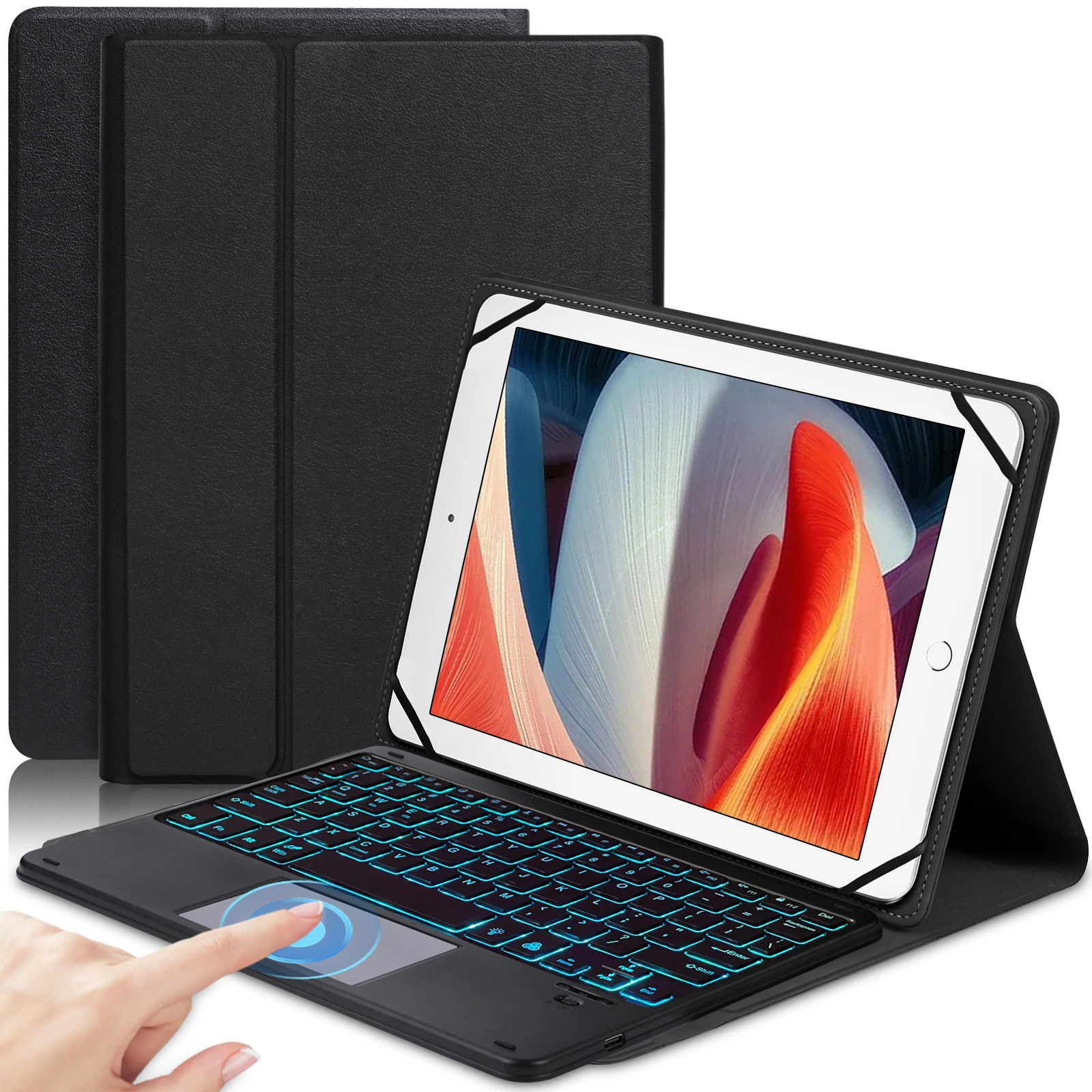 Universal 9-11 inch Tablet Protective Cover Touchpad Bluetooth-compatible Keyboard Leather Stand Case
