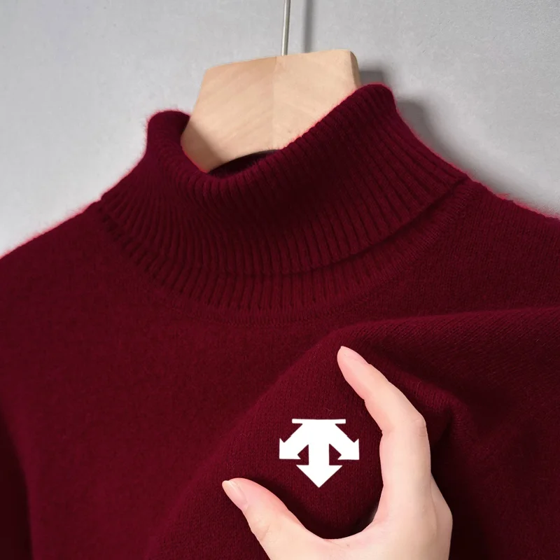 Luxury Brand Men's High Collar Hoodie Knitted Sweater Autumn Winter New Arrival Exquisite Print Double Collar Commute Men'swear