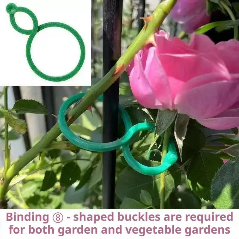 100 Pcs Plant Support Clips Heavy Duty Garden Clips For Tomatoes, Vines & Climbing Plants Reusable Green Plastic Plant Ties