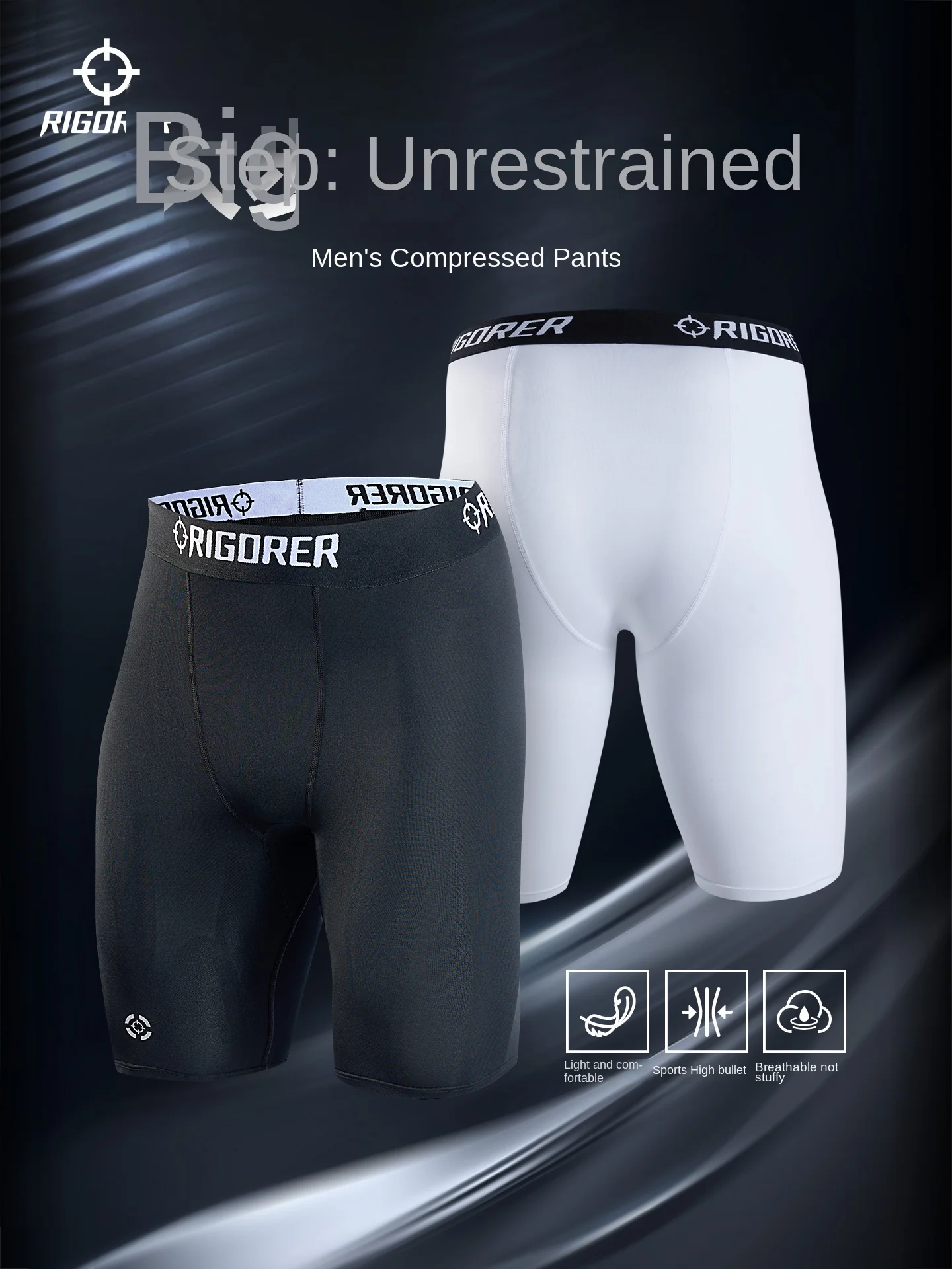 RIGORER Five-point Compression Shorts Summer New Men's Basketball Shorts Fitness Quick-drying Breathable Gym Fitness Shorts