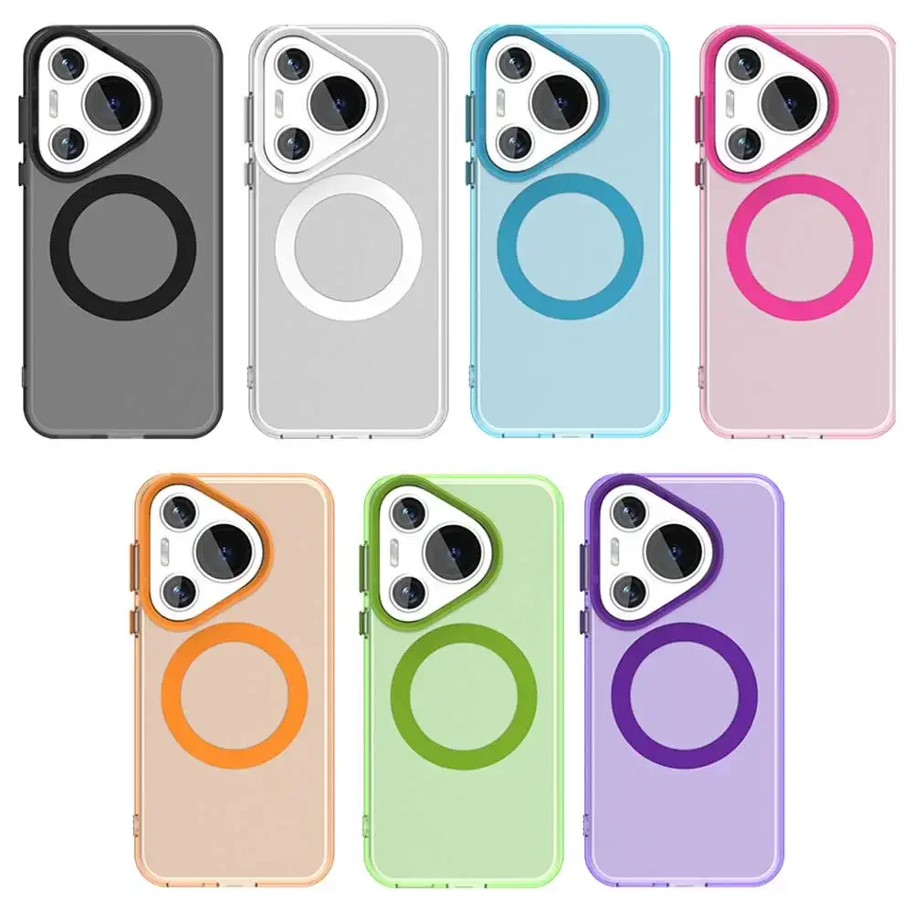 For Magsafe For Huawei Mate 60 Pro+ wireless charger Magnetic Frosted Case,Colorful Hard Plastic Case For Huawei Pura 70 Ultra