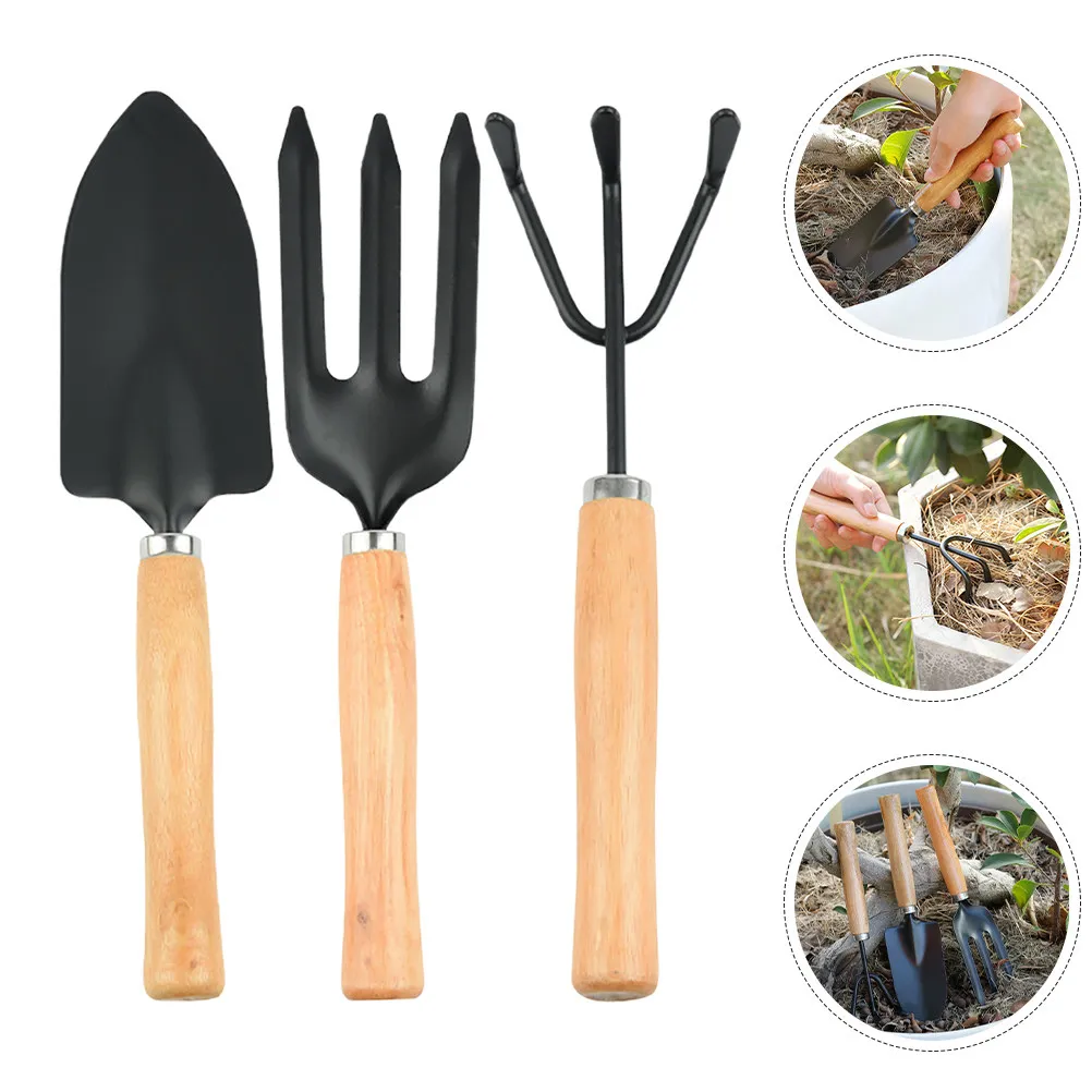 3Pcs Garden Tools Set Professional Indoor Plant Care Kit Handheld Shovel Claw Rake Spade for Houseplants Balcony Gardening