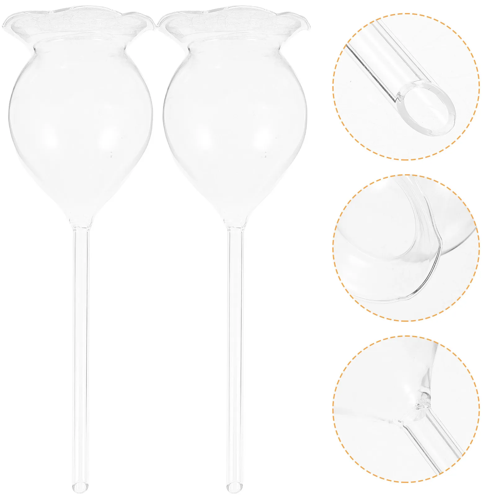 2Pcs Self Glass Globes Automatic Plant Device Indoor Garden Bulbs Plant Irrigation System Easy Use