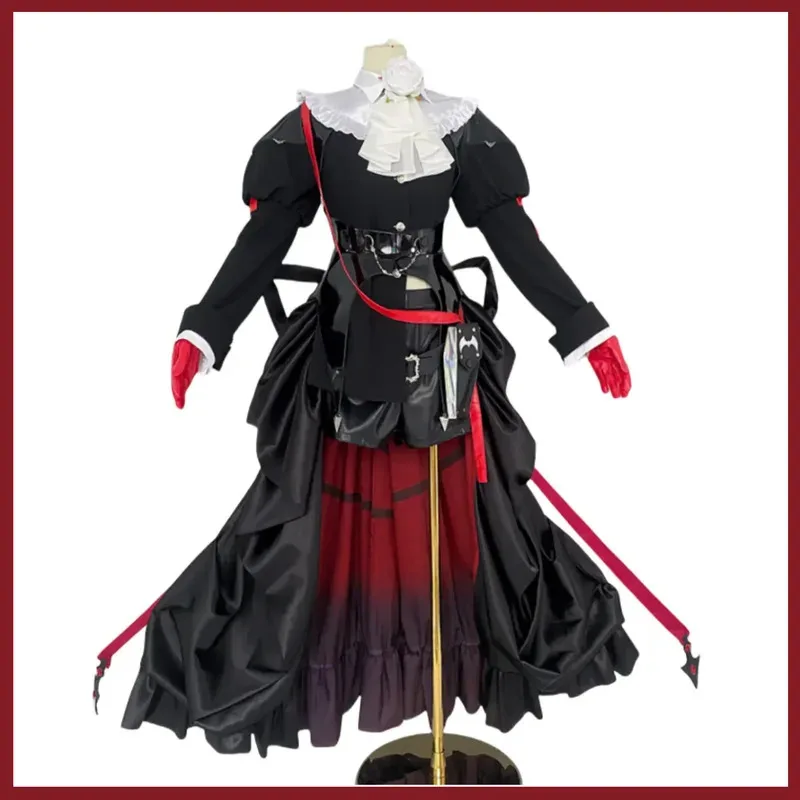 Game Arknights Entelechia Cosplay Costume Anime Black Evening Dress Long Skirt Wig Woman Sexy Carnival Birthday Party Suit 5ftu^