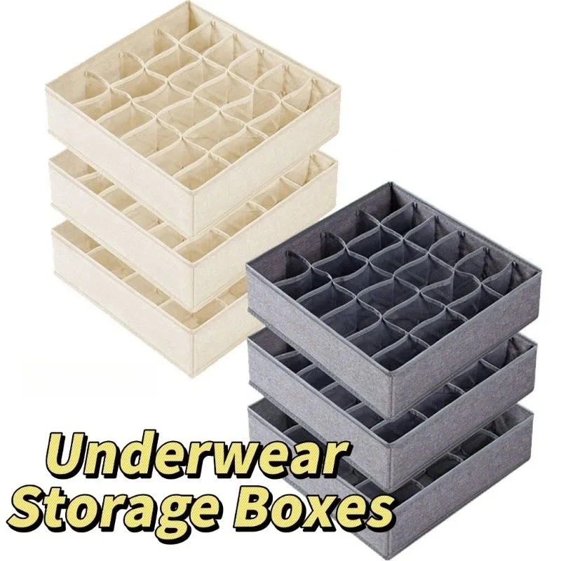 24 grids Underwear Organizers Of Cabinets And Drawers Wardrobe Clothes Bra Organizer For Socks Pants Home Foldable Storage Box