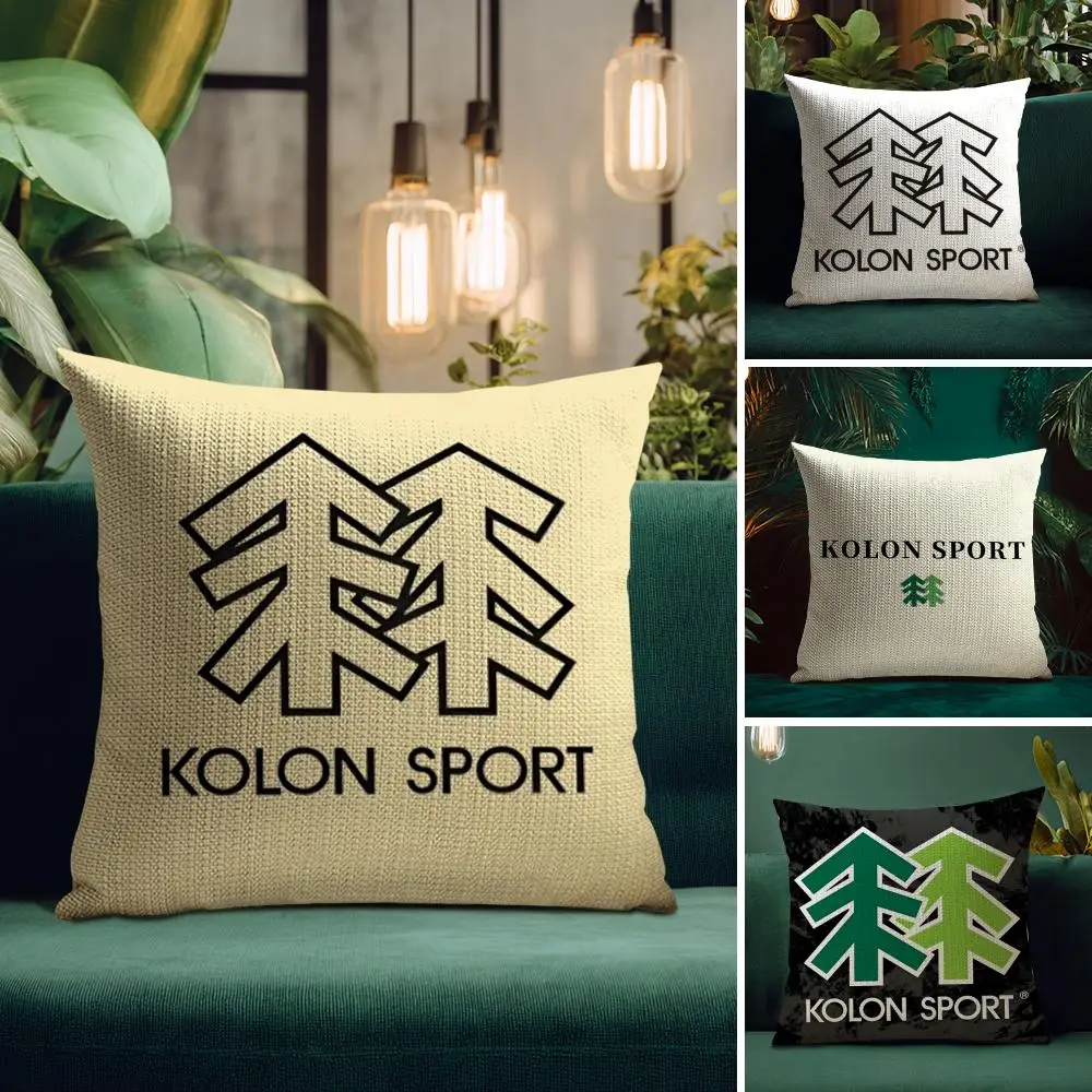 Luxury K-KolonS S-SPORT Pillow Case Natural Linen Organic Fabric Double-Sided Printing Breathable Perfect for Home Decor