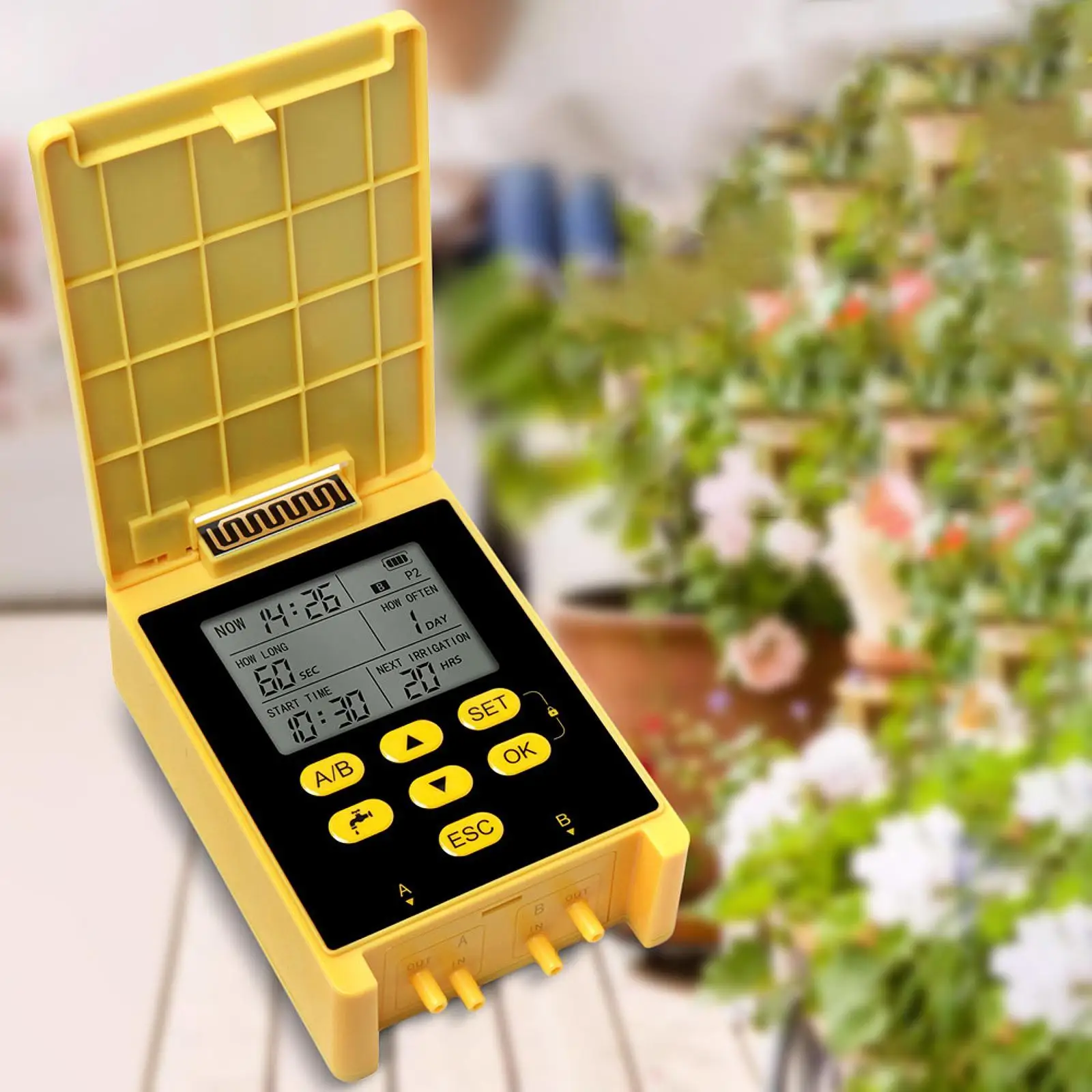 Solar Automatic Watering Timer Smart Irrigation Controller Kit for Indoor Outdoor Plants Garden Greenhouse