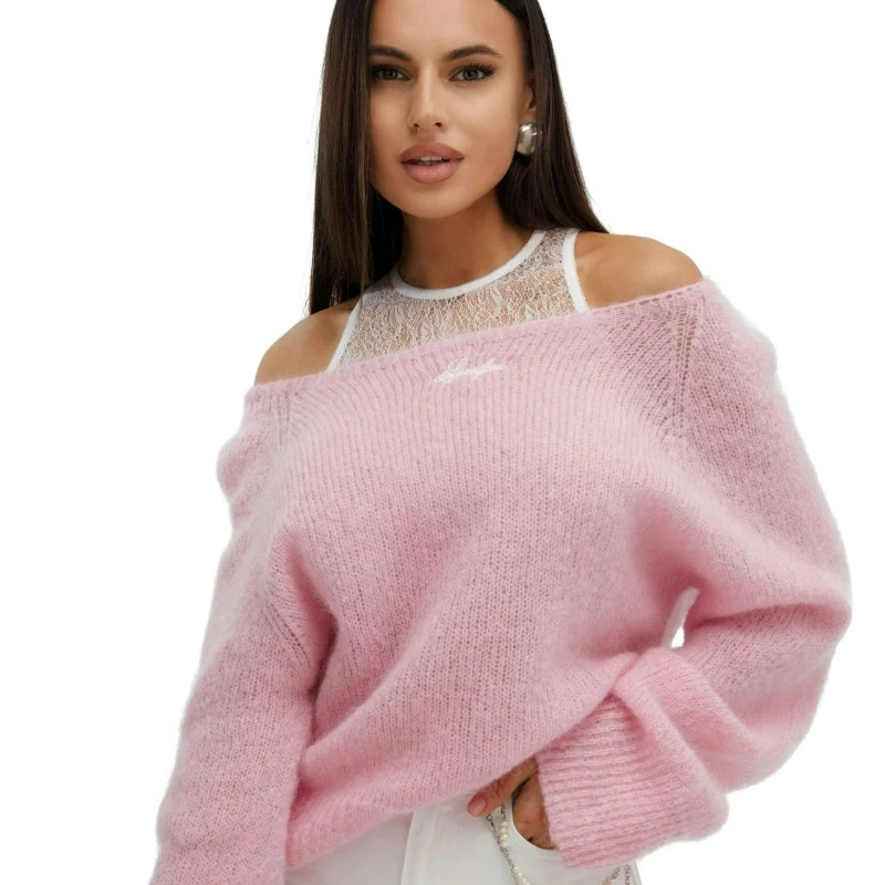 Light Luxury High-end Style Sweet Hot Girl Knitted Top for Women 2026 Spring New Fashion Long-sleeved Knitted Sweater for Women