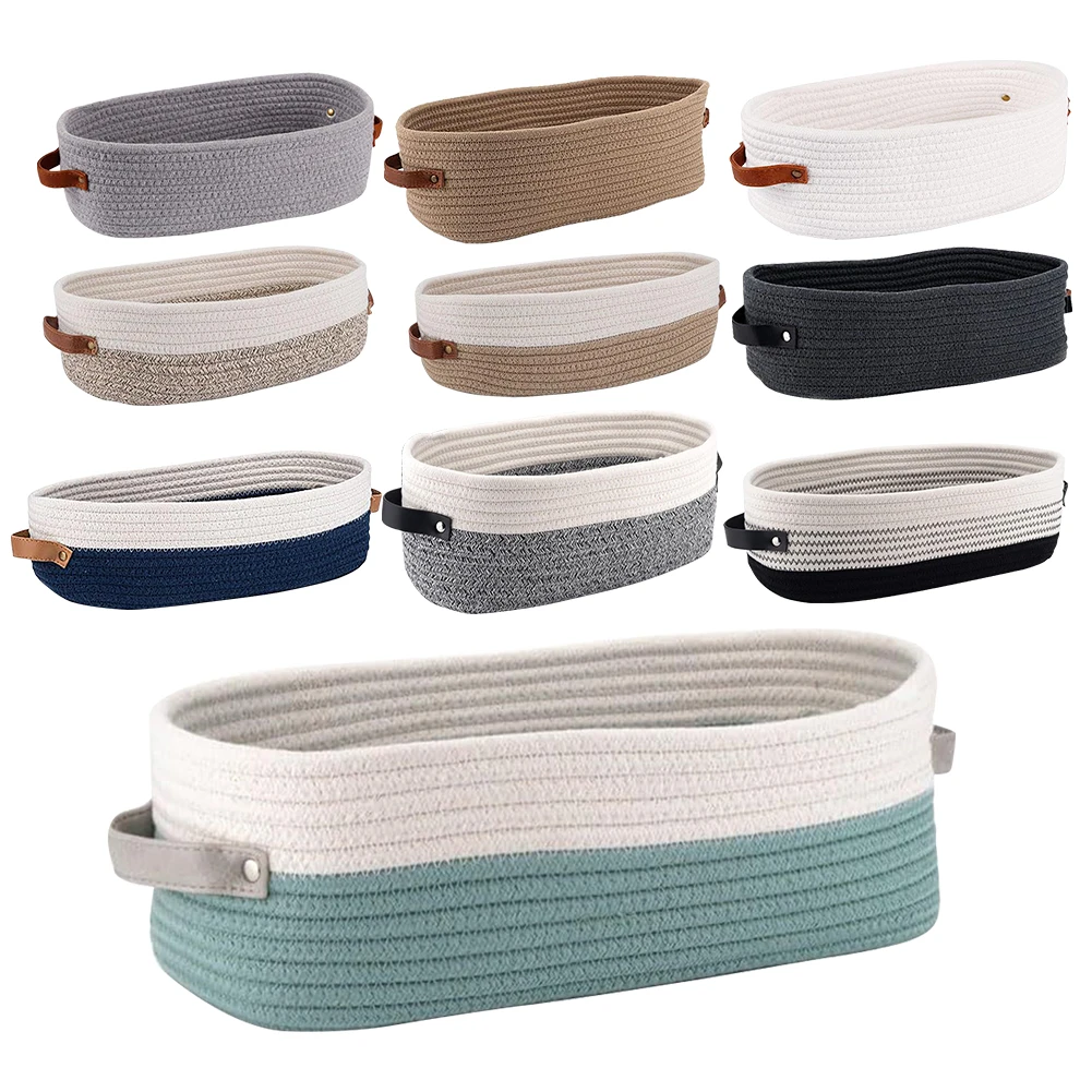 Cotton Rope Woven Basket Room Storage Basket Bohemian Storage Baskets for Countertop Organizing