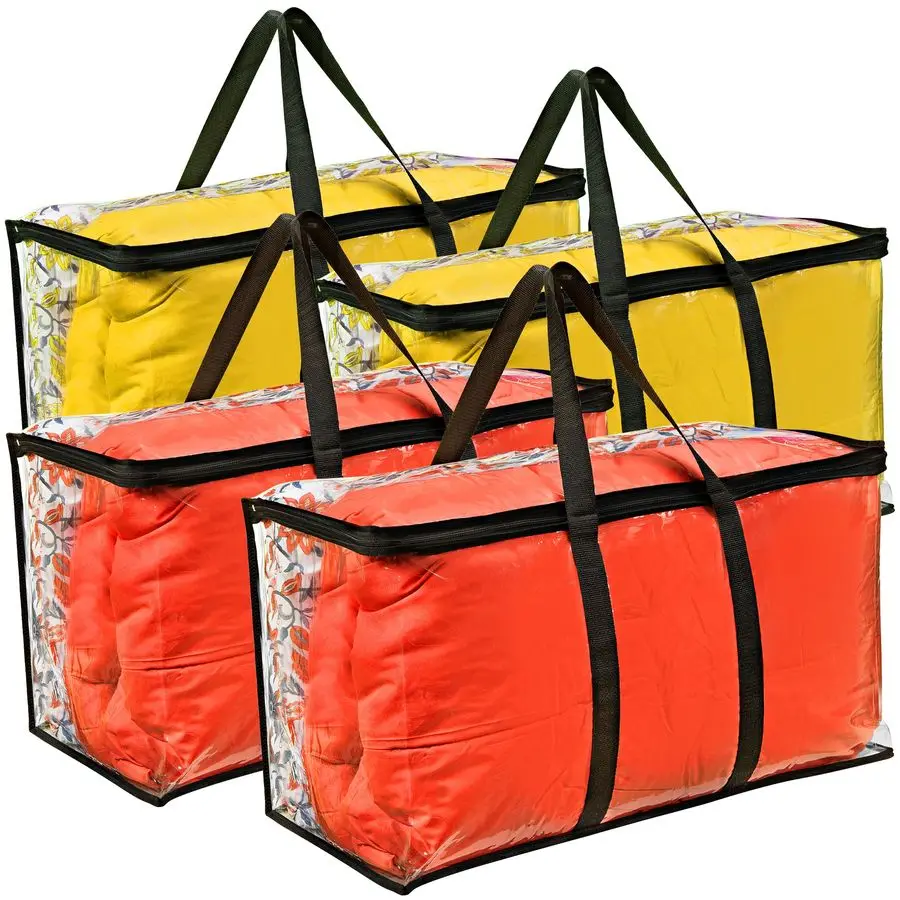 Pack Clear Large Moving Bags, Heavy Duty Storage Bags, College Totes, Storage Bins, for Organizing Blankets, Clothing for Colleg
