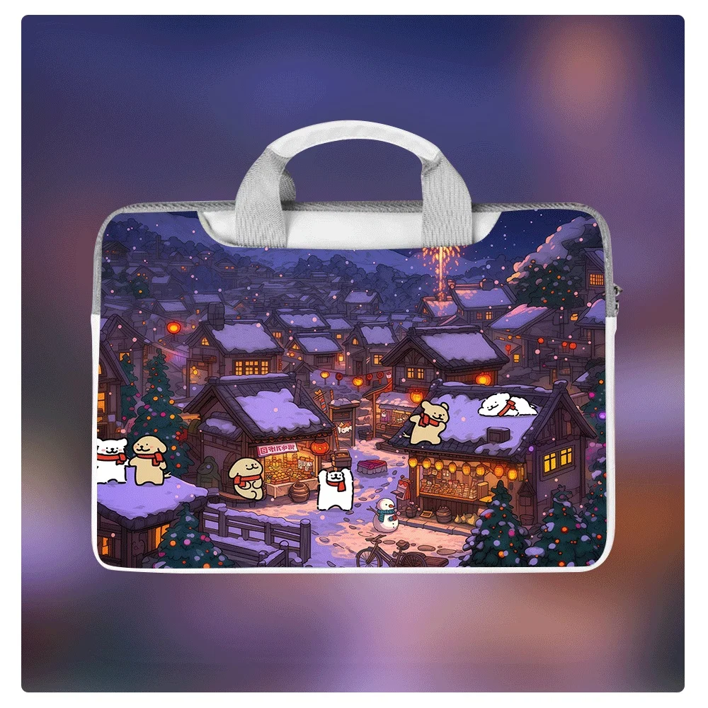 Fashionable Dog Laptop Shoulder Bag Waterproof and Shockproof PU12 13 14 16 Inch for Huawei Apple Dell Tablet Case Holiday Gift