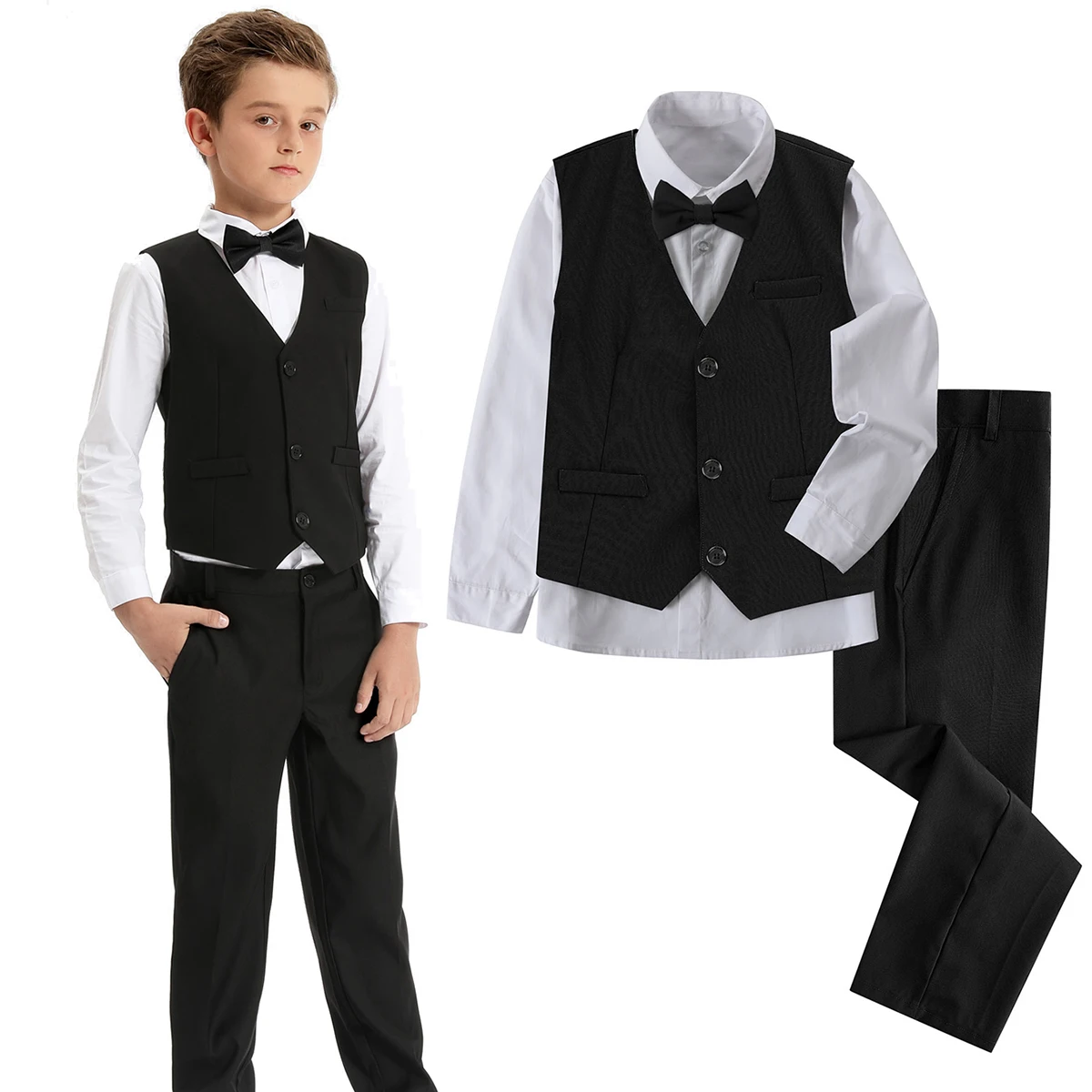 Boys Suit for Wedding Kid Birthday Outfit Toddler Church Formal Attire School Graduation Ceremony Dress Piano Performance Set