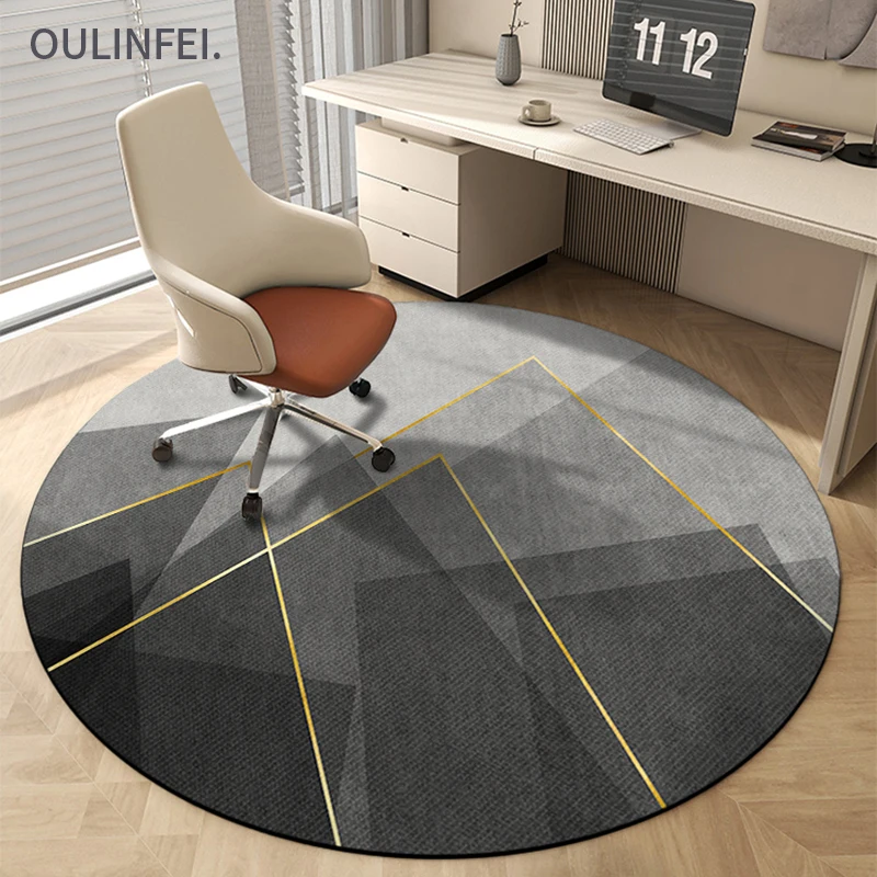 VIKAMA Modern Minimalist Carpet Round Study Swivel Chair Cushion Living Room Bedroom Bedside Rug Light Luxury Home Decor Carpet