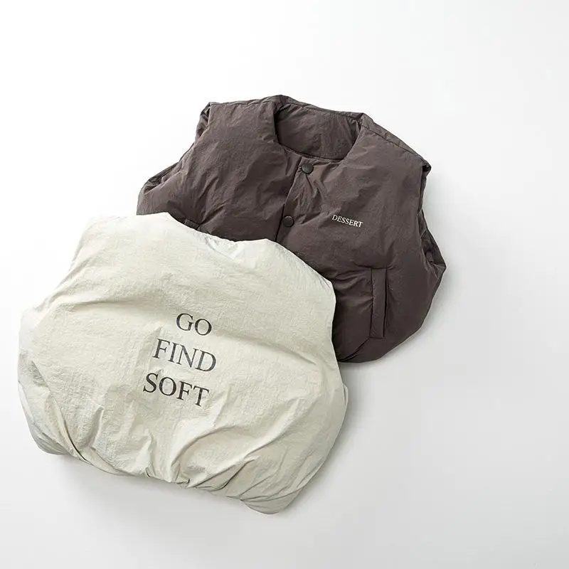 Girls Cotton Padded Vest Letter Print Baby Boys Thick Warm Vest Kids Bread Jacket 2025 Winter New Children Sleeveless Coat