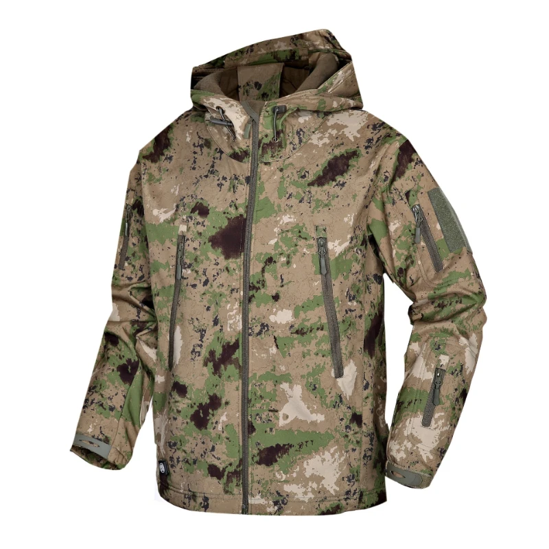 Men Outdoor TAD Shark Skin Soft Shell Jacket Camouflage Hoodie Tactical Hunting windproof Coat Camping Hiking Clothing