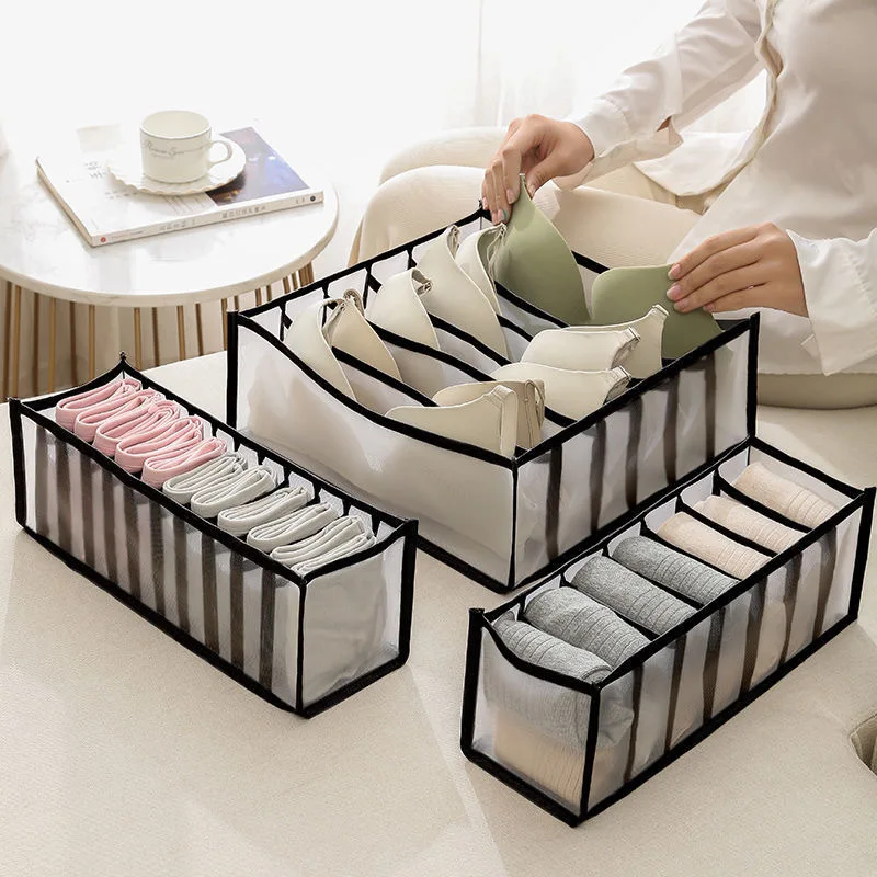 Underwear Drawer Organizer Storage Box Foldable Closet Organizers Drawer Divider Storage Boxes For Underpants Socks Bra