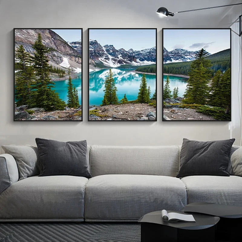 3pcs/Set Natural Forest Landscape Canvas Poster Picture Wall Art Modern Living Room, Dining Room, Bedroom Home Decoration Prints