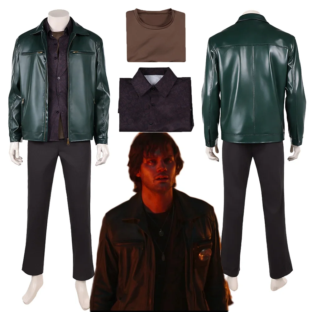 2026 Movie Return Silent Cosplay Hill James Costume Green Leather Jacket Clothes Outfits Set Adult Men Halloween Carnival Party