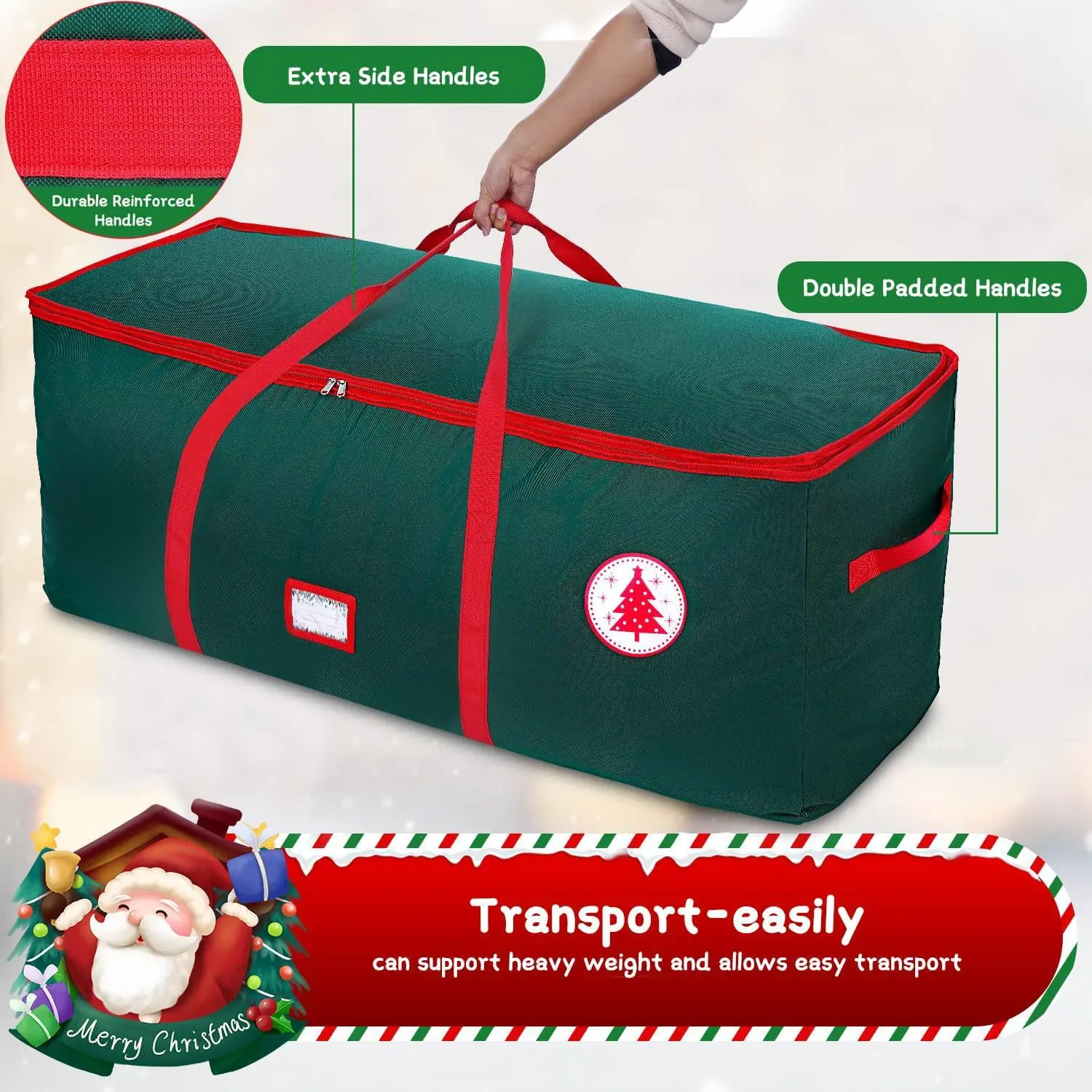 Christmas Tree Storage Bag Heavy Duty Big Artificial Xmas Tree Storage Container Bag Box with Handles and Sleek Zipper