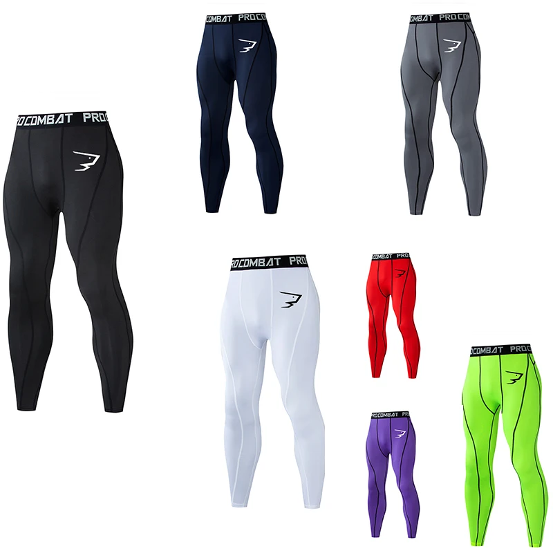 Mens Compression Pants Quick Dry Fit Sportswear Running Tights Men Legging Fitness Training Jogging Pants Sport Gym Leggings