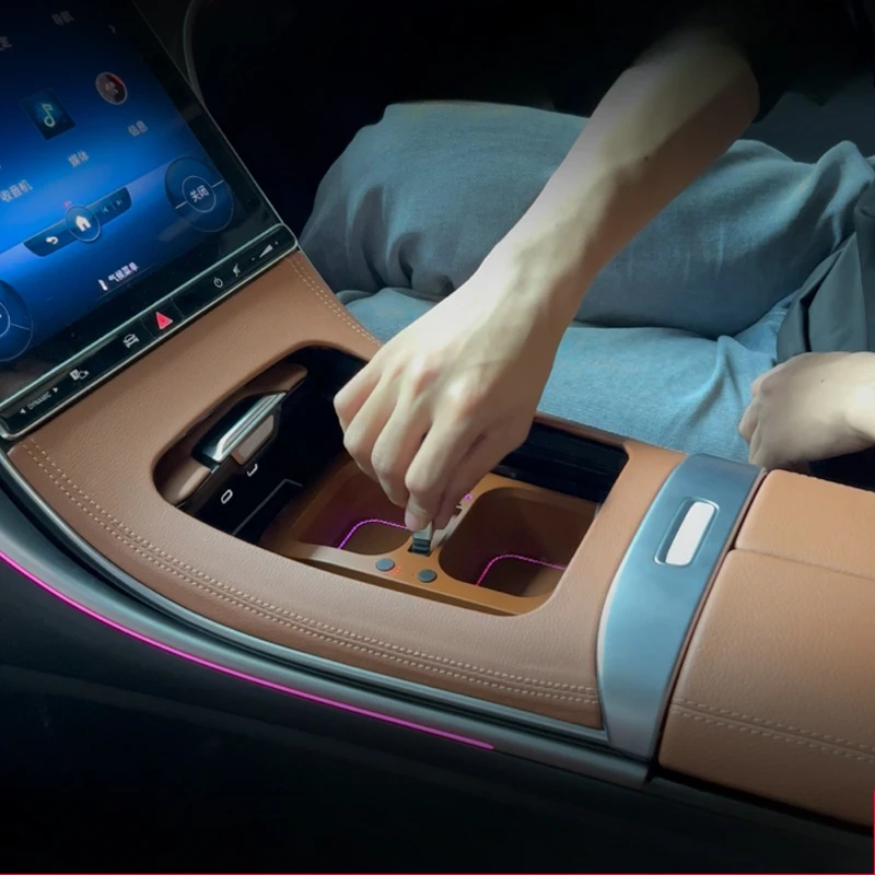 For Mercedes Benz C Class 2022 2023 2024 2025 C260L/C200 Car Fragrance Expansion Dock 45W Fast Charging USB Hub Cup holder