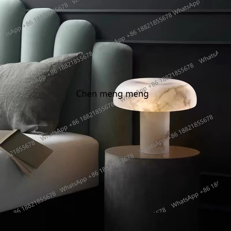 New Chinese marble table lamp designer living room bedroom high-end hotel model room light luxury villa decoration bedside lamp