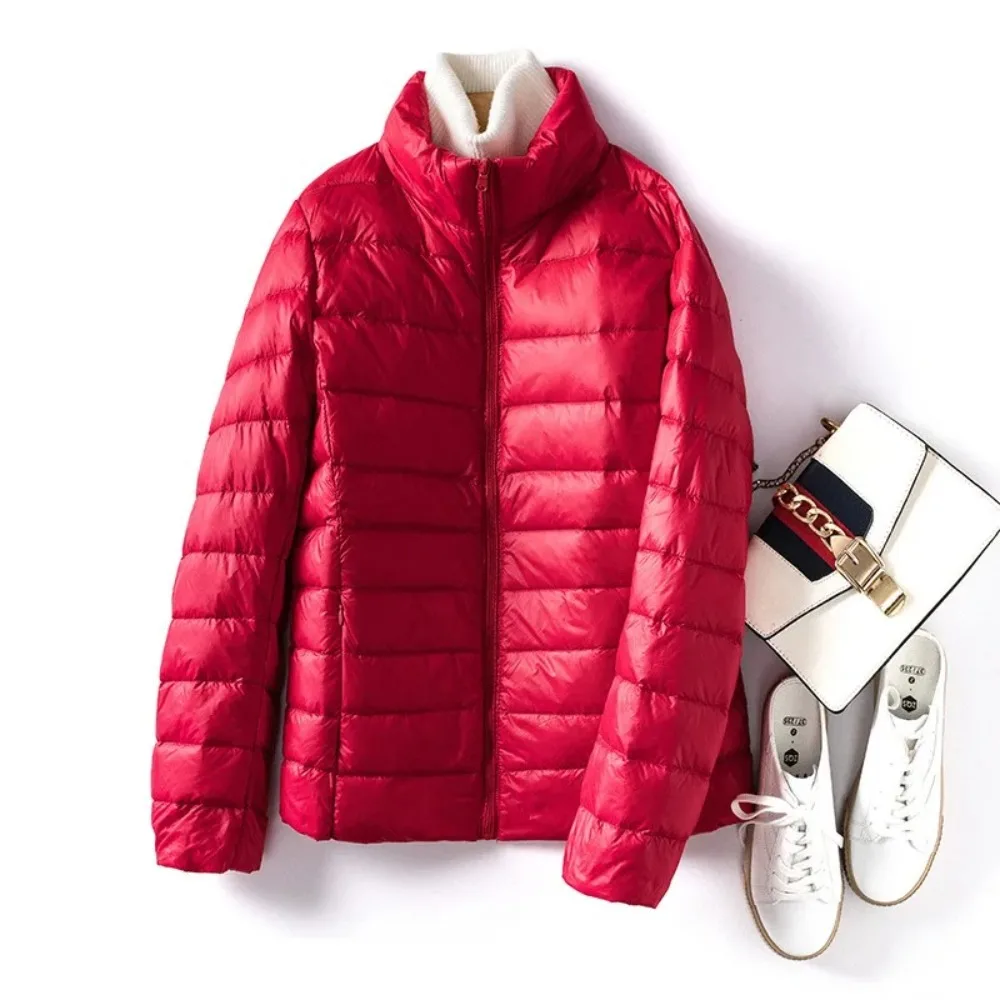 Ultra Lightweight Packable Spring Down Coat Women Short Down Jacket Fashion Puffer Jacket Female Down Warm Plus Size Fit Parkas