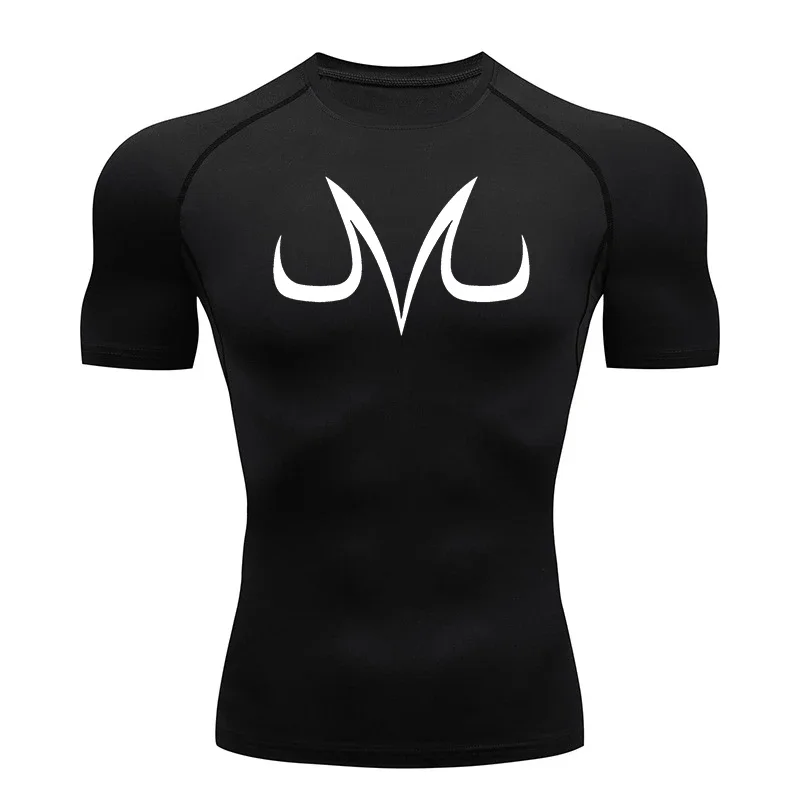 Graphic Short Sleeve Compression Shirt for Men Gym Workout Tshirt Tops Summer Athletic Quick Dry Baselayer Undershirt Rash Guard