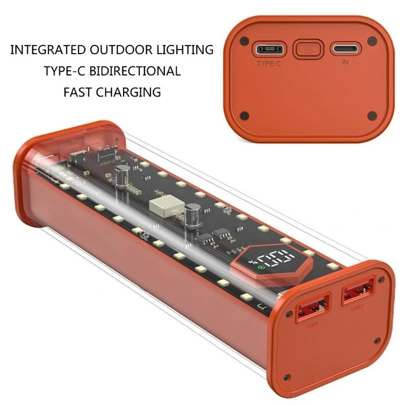 83CE High Capacity 21700 Power Banks Case USB Type C Port, Power Banks Box QC3.0 Fast Charging Easy Installation