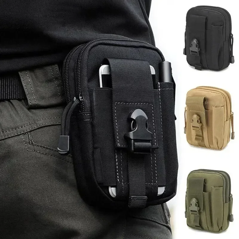 Outdoor Men Waist Pack Bag Pouch Waterproof Tactical Sport Hunting Belt Nylon Mobile Phone Bags Travel Tools