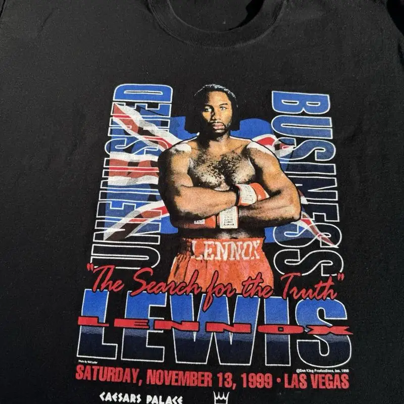 Lennox Lewis Unfinished Business Boxing Black T Shirt Unisex 8D697