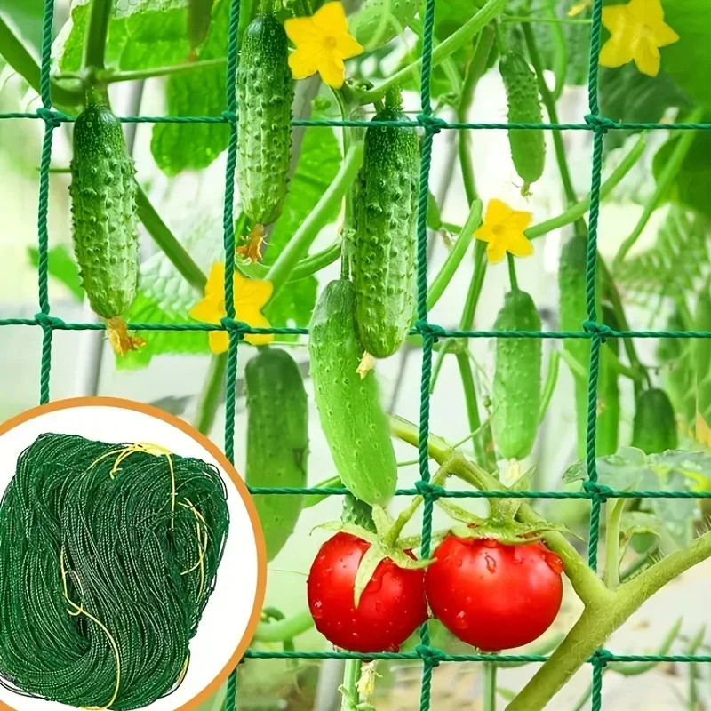 Heavy Duty Plant Support Net Trellis with Square Mesh for Climbing Vegetables Tomato Cucumber Outdoor Gardening Durable Reusable