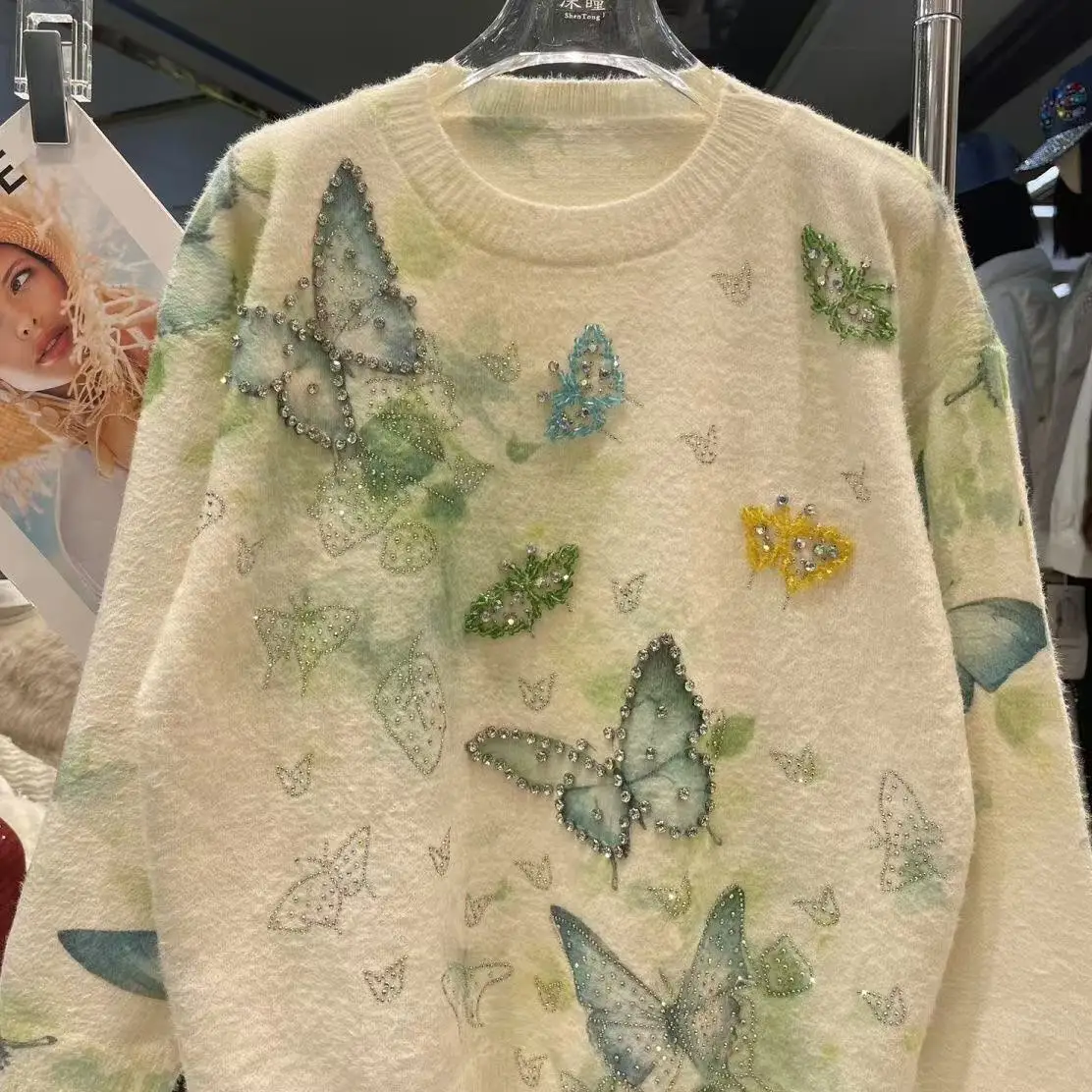 Luxury Style Diamonds Stitch Women's Sweater Autumn Winter Clothing Long Sleeve Outerwears Knitwear Pullover Top pull femmes