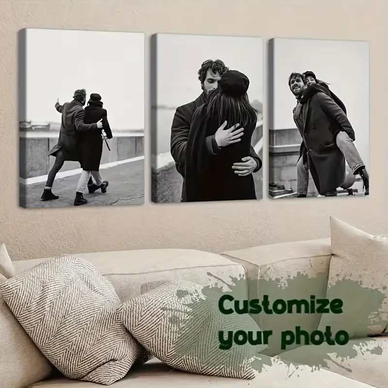 3pcs/set Custom Canvas Print Photo Wall Art Personalized Poster for Family Life Pet Animal Birthdays Weddings Scenery Home Decor