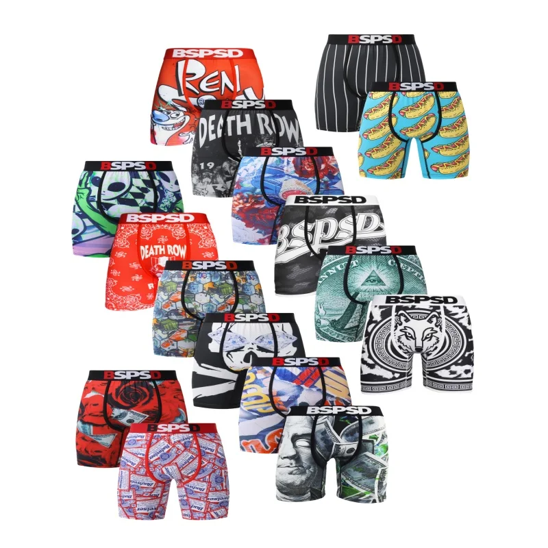 Men Underwear Boxers 1Pcs Sexy Breathable Man Swimming Underpants Plus Size S-XXL Printed Mens Panties Trunks Men's Boxershorts