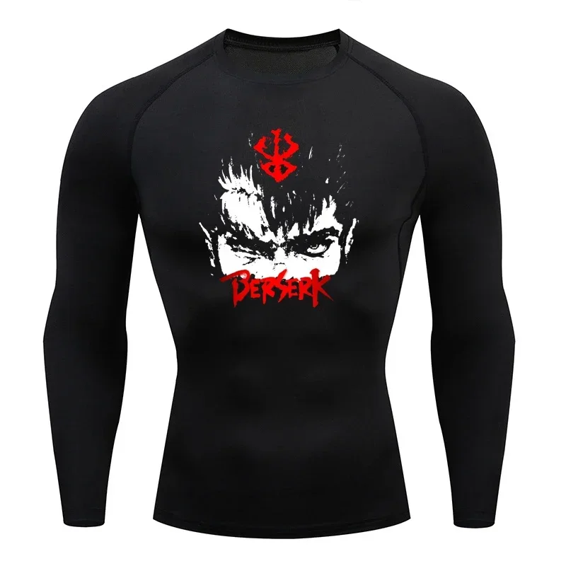 Sportswear for Men Gym Anime Berserker Men Compression T-shirt Sports Tights Fitness Long Sleeve Running Training Sportswear