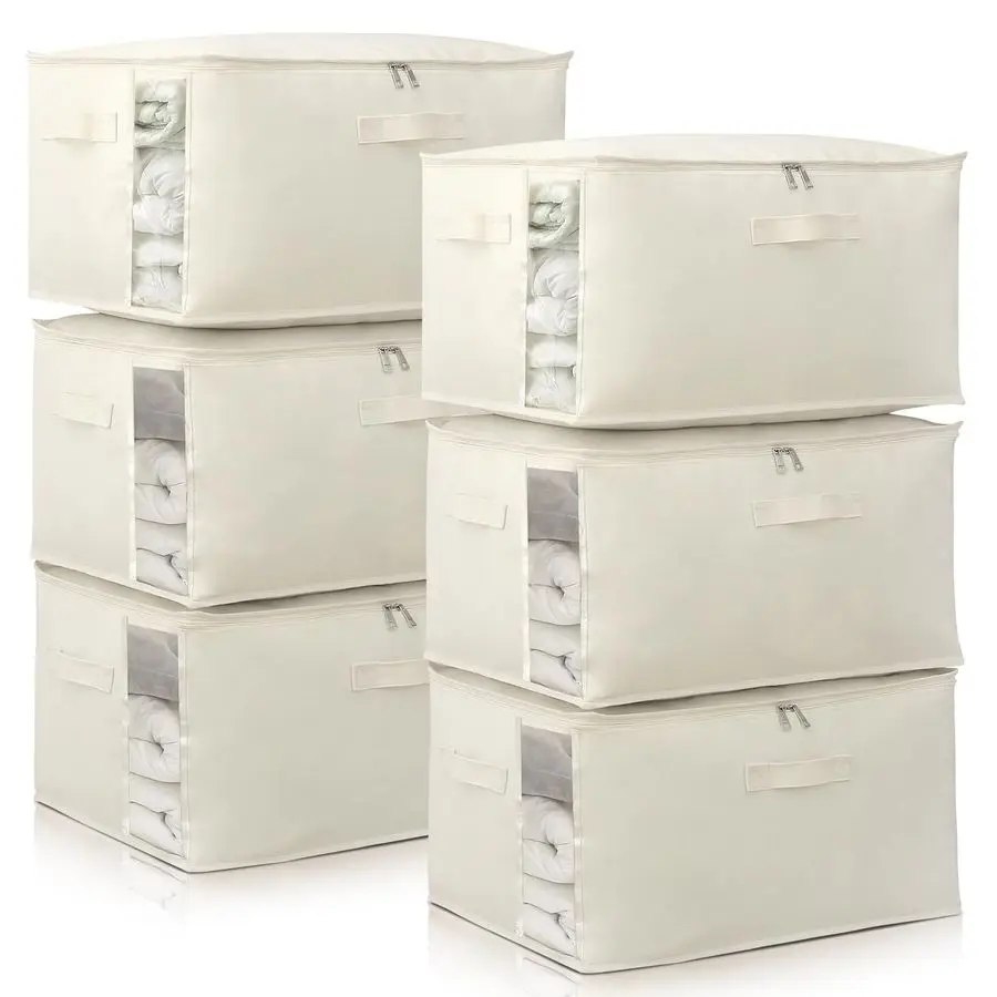 Comforters Bags Closet Organizers and Storage for Quilts Clothes Organization Containers Bins with Sturdy Zipper, Clear Window 7