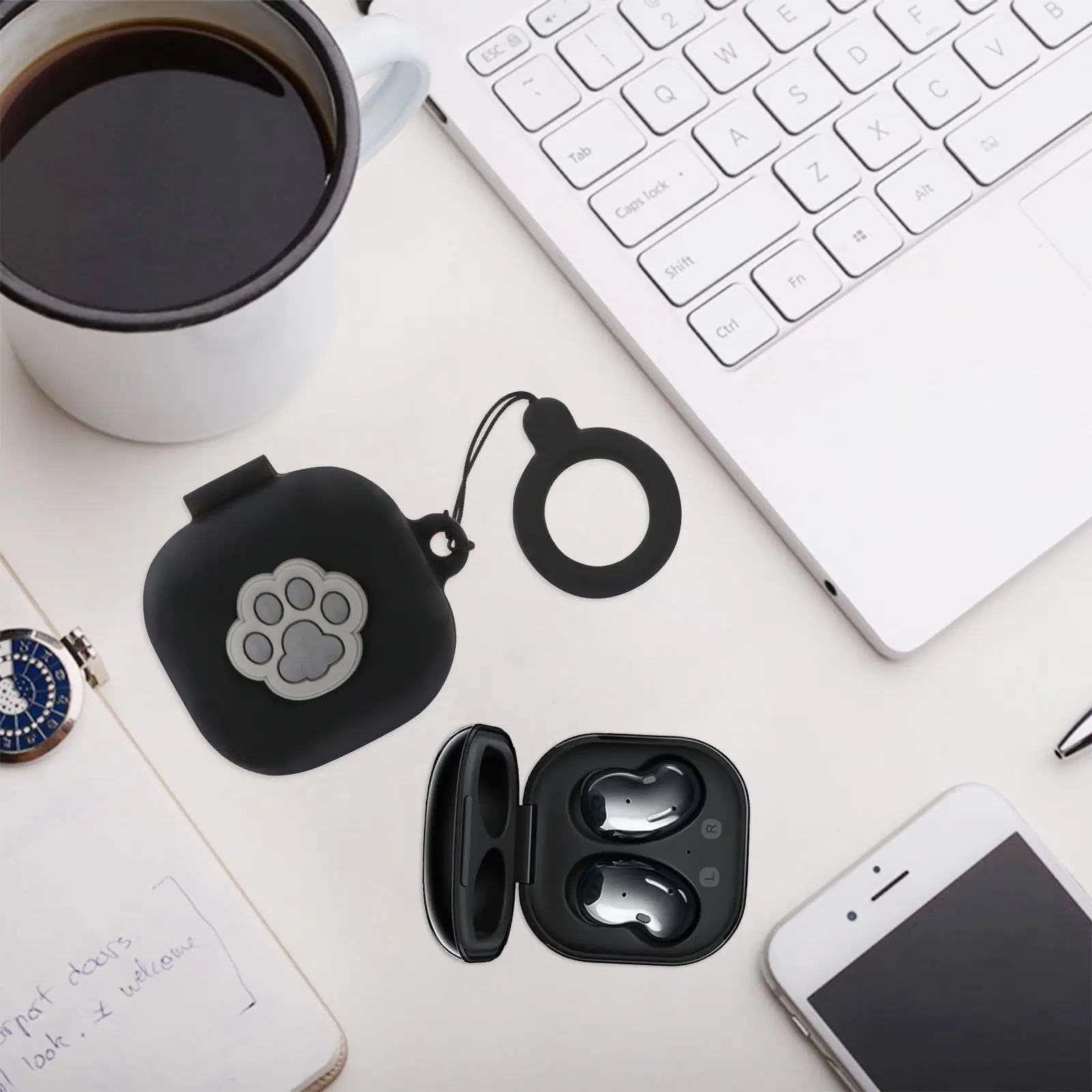 1Pcs Premium Silicone Earphone Case Lightweight Compact One-Hand Hold Design Non-Deforming Secure Fit for Wireless Earbuds