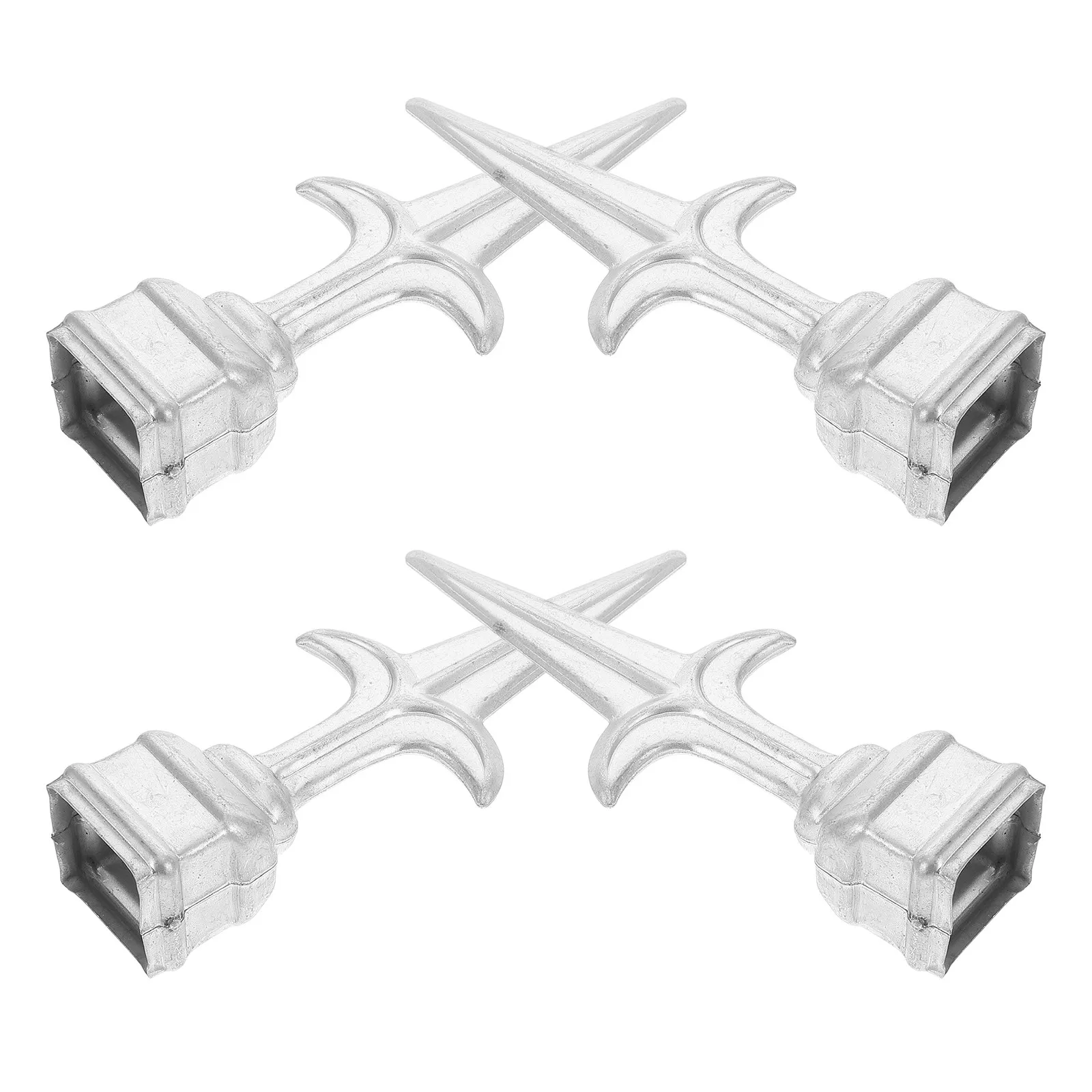 4Pcs Elegant Iron Fence Topper Finials with Intricate Pattern for Outdoor Fence Gate Handrail Garden Lawn Yard Decoration