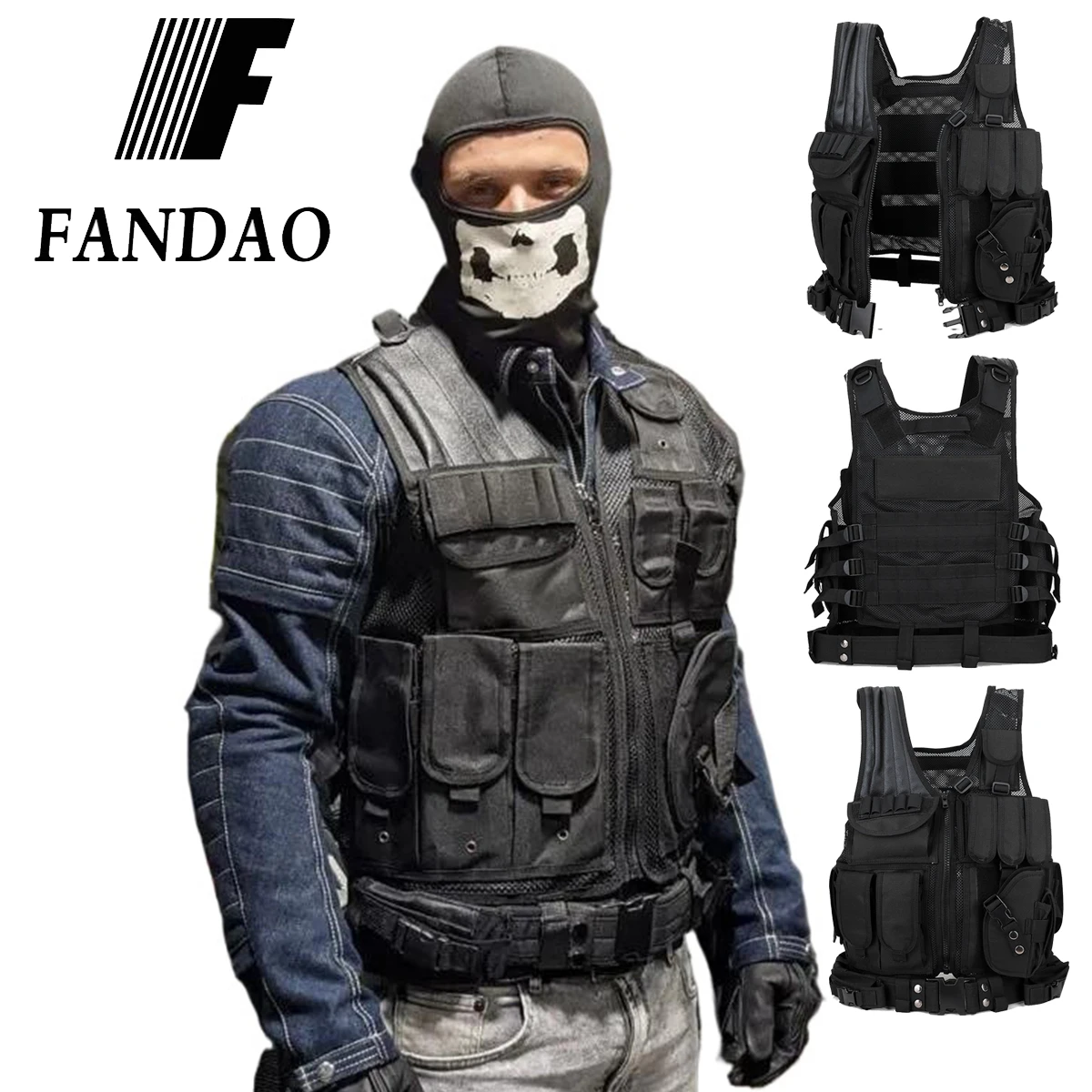 Adjustable Molle Tactical Vest Military Combat Body Armor Vests Security Hunting Army Outdoor CS Game Airsoft Training Jacket